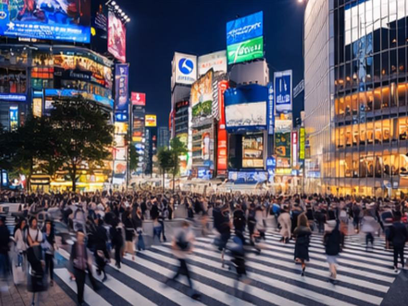 Shibuya Crossing Tokyo at night busy intersection Japan